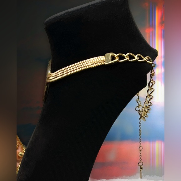 JLO Jennifer Lopez Rhinestone Open Circle Station Necklace - Picture 2 of 5